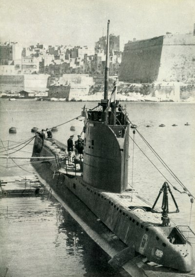 Britisches U-Boot in Malta, Zweiter Weltkrieg, 1945 von Unbekannt