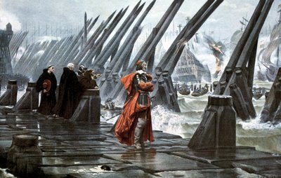 Kardinal Richelieu bei der Belagerung von La Rochelle, 1628, frühes 20. Jahrhundert von Unbekannt