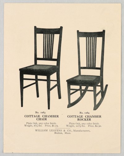 Katalogillustration, Entwürfe für Stühle, 1904–05 von Unbekannt