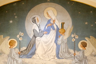 Catherine Laboure und die Jungfrau Maria. Fresko. Kapelle Unserer Lieben Frau von der Wundertätigen Medaille, Paris von Unbekannt