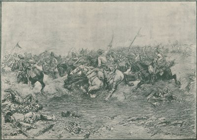 Angriff der Zwölften Husaren in der Schlacht von Marengo, 1800, 1896 von Unbekannt