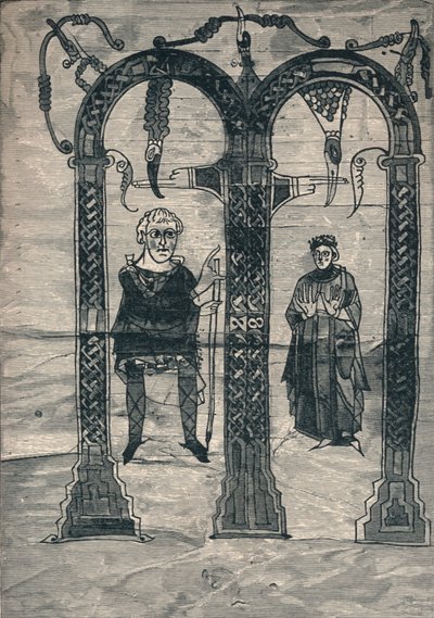 Karl der Große und seine Frau, nach dem frühesten Porträt, um 775, 1907 von Unbekannt