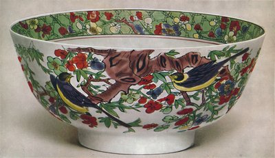 Chinesische Porzellanschale. Famille Verte. Periode von Kang Hsi, 1662-1722, 1928 von Unbekannt