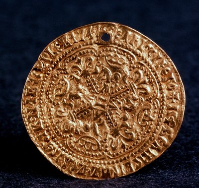 Münze Korabelnik von Zar Iwan III. Vorderseite: Blütenkreuz, 1471-1490 von Unbekannt