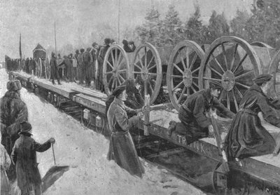 Kolonialtruppen für Südafrika, 1900: Kanadische Artillerie beim Einsteigen in Ottawa, 1901 von Unbekannt