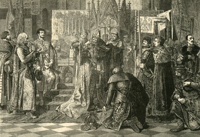 Krönung in Krakau von Ludwig I. von Ungarn als König von Polen, 1370, 1890 von Unbekannt
