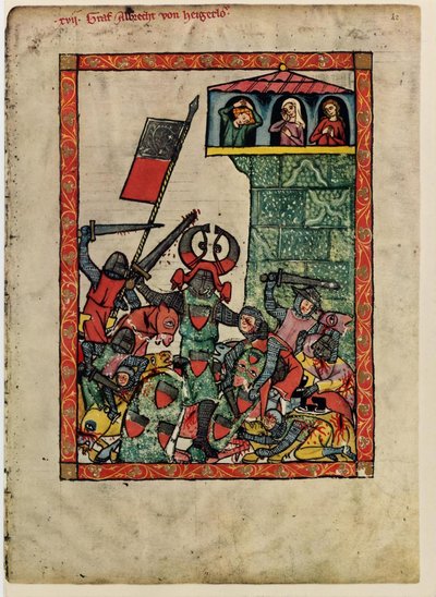 Graf Albrecht II. von Hohenberg aus dem Codex Manesse, zwischen 1305 und 1340 von Unbekannt