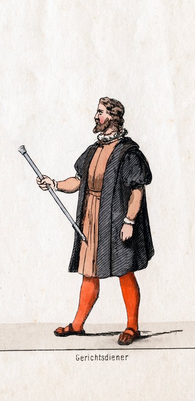 Gerichtsdienerkostüm für Shakespeares Stück, Heinrich VIII., 19. Jahrhundert von Unbekannt