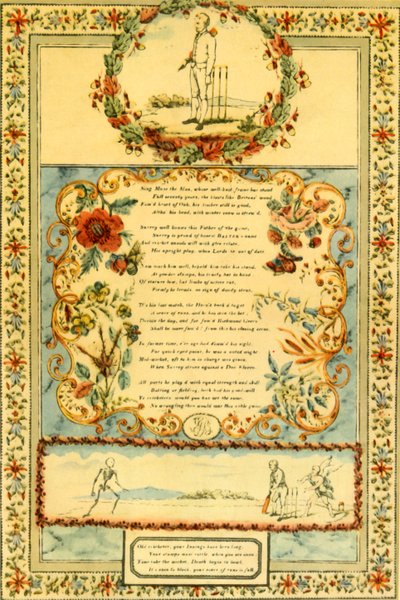Cricket-Lied zu Ehren von Honest Baxter of Surrey, 1839, 1947 von Unbekannt