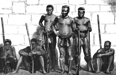 Dabulamanzi, einer der Zulu-Führer bei Isandhlwana und Ghingilovo, ca. 1880 von Unbekannt