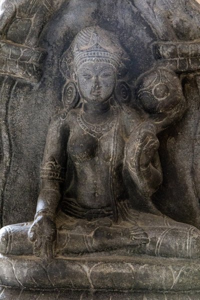 Nationalmuseum von Delhi. Gaja-Lakshmi (Elefanten duschen Göttin Lakshmi mit Wasser). Pala, 9. Jahrhundert n. Chr. Bihar. Stein. (Detail). Indien. von Unbekannt