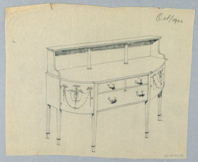 Entwurf für Sideboard mit neoklassischem Ornament, Oktober 1900 von Unbekannt