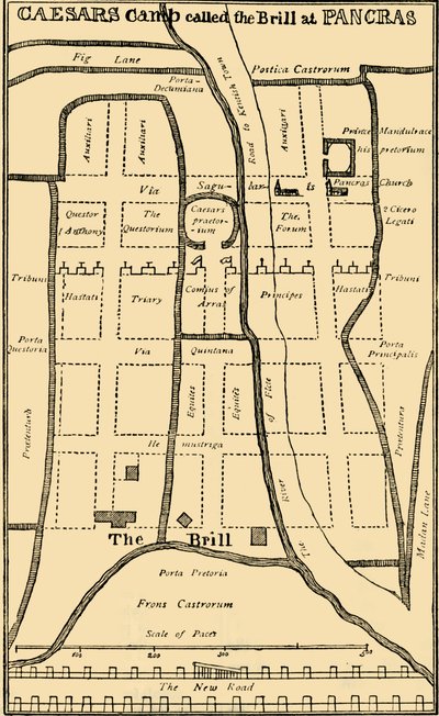 Dr. Stukeleys Plan des Lagers in St. Pancras, ca. 1750, ca. 1876 von Unbekannt