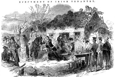 Delogierte irische Bauernfamilie, 1848 von Unbekannt