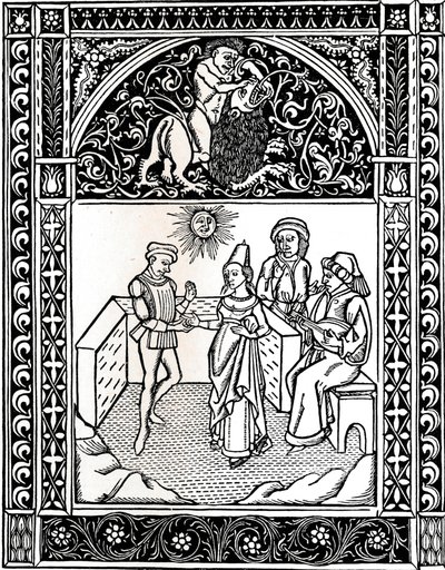 Fabel VIII: Die Frau, die mit einem Räuber verheiratet ist. Äsops Fabeln, 1485 von Unbekannt