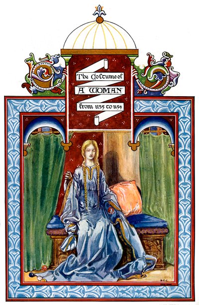 Weibliche Tracht, 1135-1154 von Unbekannt