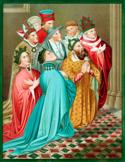 Ferdinand I. von Aragon und seine Königin beim Gebet von Unbekannt