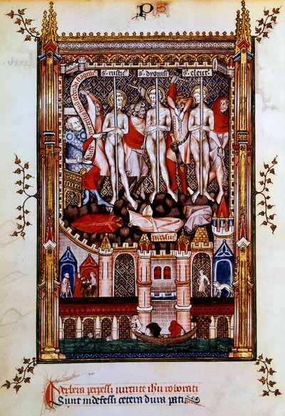 Geißelung von St. Denis, St. Rustic und St. Eleutherius, 1317 von Unbekannt