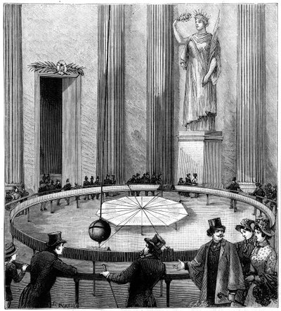 Foucault demonstriert mit seinem Pendel die Erdrotation, Paris (1851 1887) von Unbekannt