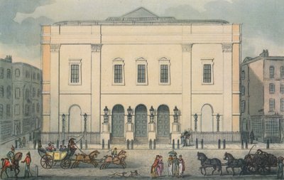 Vorderansicht des Theatre Royal, Drury Lane, Westminster, London, 1812 von Unbekannt