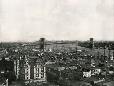 Gesamtansicht der Brooklyn Bridge, New York, USA, 1895 von Unbekannt