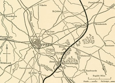 Deutsche Stellungen bei Ypern, Flandern, Erster Weltkrieg von Unbekannt