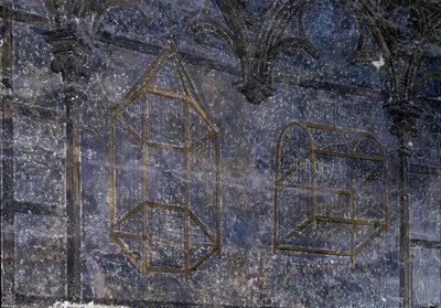Gotische Kunst: Das Zimmer des Papstes: Detail der Käfige - der Turm der Engel. 1336-1337, Papstpalast, Avignon von Unbekannt