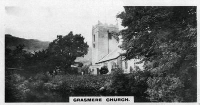 Grasmere Kirche, Wordsworths Grabstätte, Cumbria, um 1920er Jahre von Unbekannt