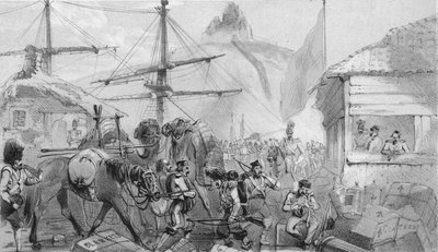 Hafen von Balaklava. Der Landeplatz, ca. 1850er Jahre von Unbekannt