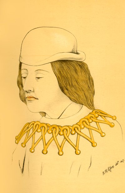 Kopf I. Aus einem der Wandgemälde in der Kirche von Eton von Unbekannt