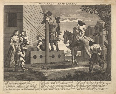 Hudibras triumphierend, Platte 4: Illustrationen zu Samuel Butlers Hudibras von Unbekannt
