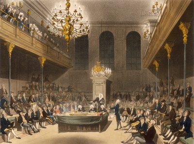 Innenansicht des House of Commons, Westminster, London, 1809 von Unbekannt