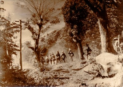 Japanische Soldaten rücken auf Port Moresby, Neuguinea, Zweiter Weltkrieg, 1942 vor von Unbekannt