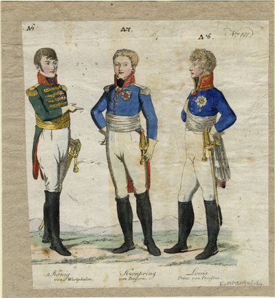 Jérôme Bonaparte, König von Westphalen, Prinz Louis Ferdinand von Preußen und Ludwig I. von Bayern, ca von Unbekannt