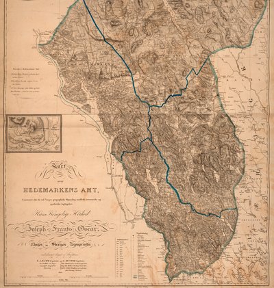 Karte des Amts Hedmark (inkl. Skreya und Helg-Öen) von Unbekannt