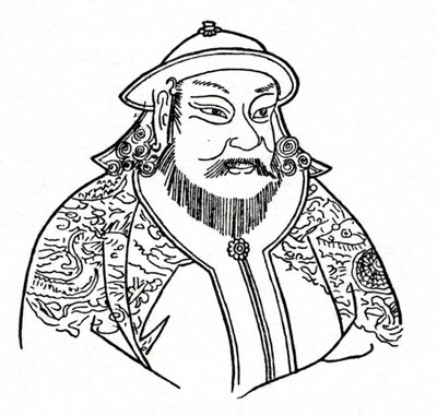 Kublai Khan, 1215-1294, des Mongolischen Reiches und Gründer der Yuan-Dynastie, 1912 von Unbekannt