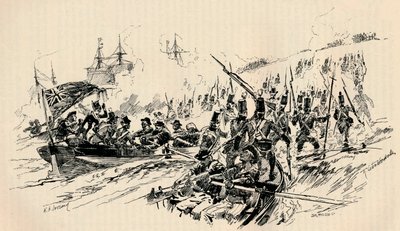 Landung von Sir Ralph Abercromby und britischen Truppen in Alexandria, 1801, 1884 von Unbekannt