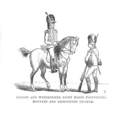 London und Westminster Leichte Kavallerie Freiwillige. Berittener und unberittener Soldat von Unbekannt