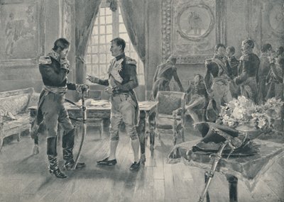 Treffen von Napoleon und Tolstoi in Paris, 1807, 1896 von Unbekannt