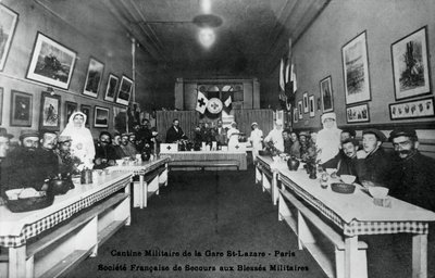 Militärkantine, Gare St Lazare, Paris, Erster Weltkrieg, 1914-1918 von Unbekannt