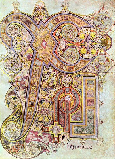 Monogrammseite aus dem Buch von Kells Christi Auteum Generatio von Unbekannt
