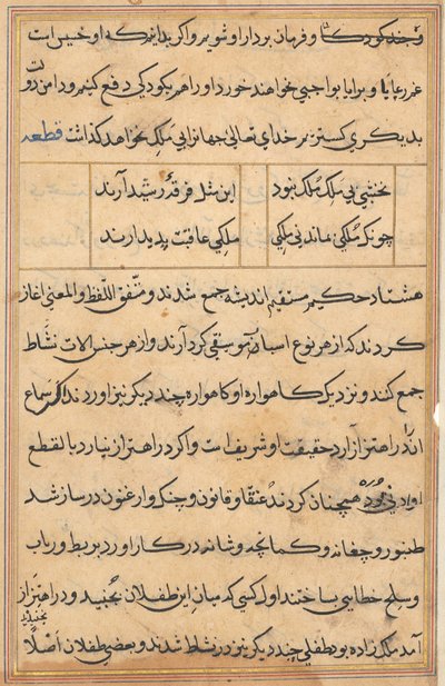 Seite aus den Geschichten eines Papageis Tuti-nama: Textseite, ca. 1560 von Unbekannt