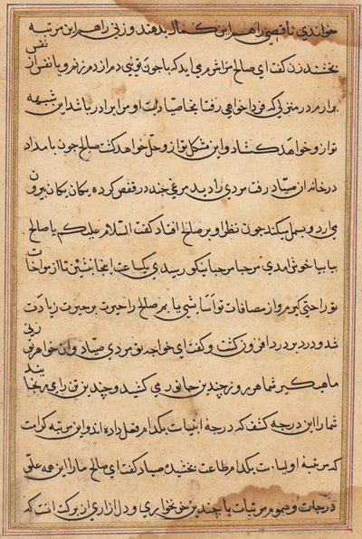 Seite aus Geschichten eines Papageis Tuti-nama: Textseite, ca. 1560 von Unbekannt