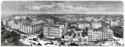 Panorama von Chicago vom Dach des Rathauses, USA, 1871 von Unbekannt