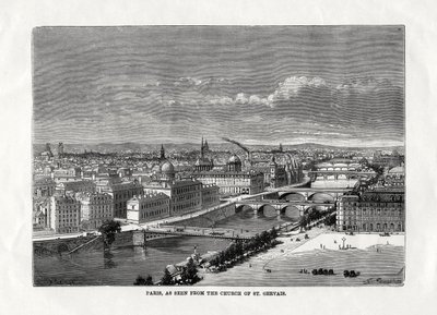Paris, gesehen von der Kirche St. Gervais, Frankreich, 1879 von Unbekannt