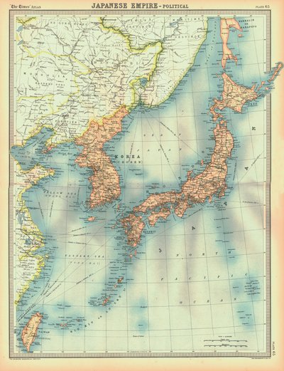 Politische Karte des Japanischen Reiches, frühes 20. Jahrhundert von Unbekannt