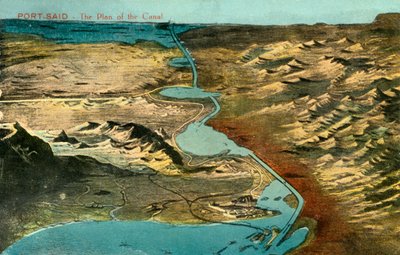 Port-Said - Der Plan des Kanals, ca. 1918-ca. 1939 von Unbekannt