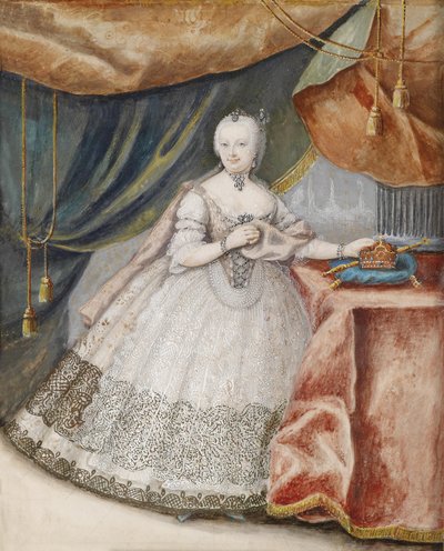 Porträt der Kaiserin Maria Theresia von Österreich in Spitzenkleid von Unbekannt