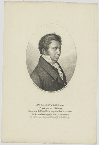 Porträt von Joseph Louis Gay-Lussac 1778-1850, ca. 1824 von Unbekannt