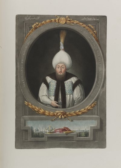 Porträt von Sultan Mustafa III, 1717-1774 (1815) von Unbekannt